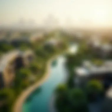 Aerial Perspective of Al Jadda's Urban Design Aerial view showcasing the modern architecture and green spaces in Al Jadda, Dubai