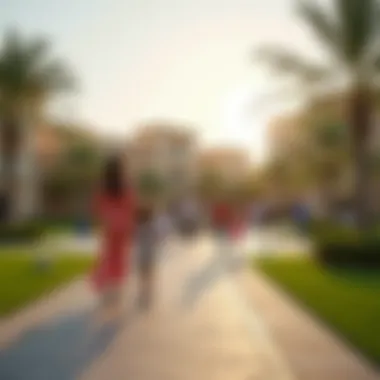 Community Engagement in Al Jadda's Parks Vibrant community park in Al Jadda with families enjoying leisure activities