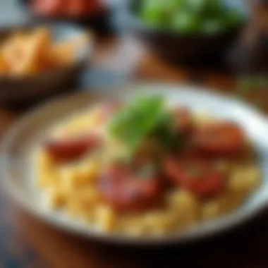 Diverse Culinary Offerings A colorful plate showcasing a variety of budget-friendly dishes