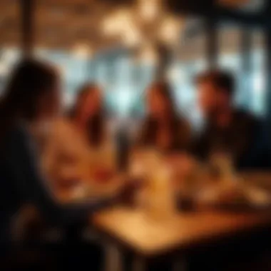 Social Dining Experience Group of friends enjoying a meal at a budget-friendly venue