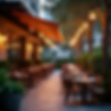 Charming Outdoor Ambiance Cozy outdoor seating area at an affordable restaurant