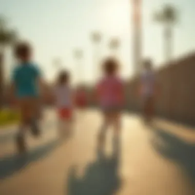Children Engaged in Play Children playing in the recreational area of Al Barsha South Park