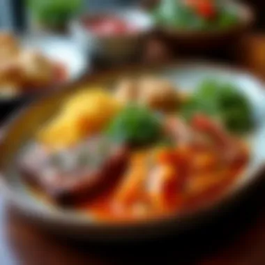 Global Flavors on a Platter A colorful array of dishes representing international cuisine.