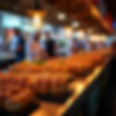 Local Specialties in a Bustling Atmosphere A lively street food stall in JBR highlighting local specialties.