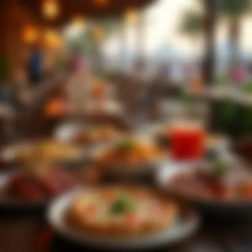 A vibrant outdoor dining scene at JBR showcasing diverse cuisines.