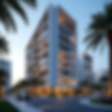 Architectural Marvels of Dubai Marina An architectural close-up of a modern residential building in Dubai Marina.