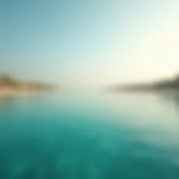 Panoramic view of Mamzar Beach showcasing its pristine waters