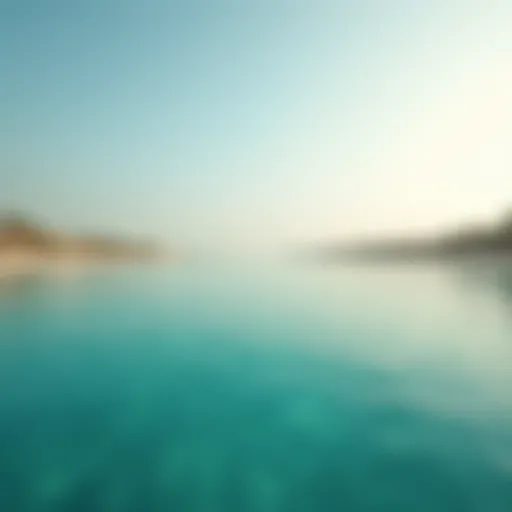 Panoramic view of Mamzar Beach showcasing its pristine waters