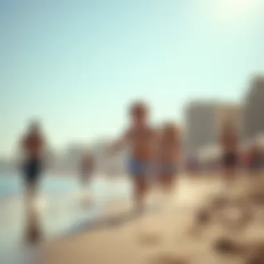 Families enjoying recreational activities at Mamzar Beach