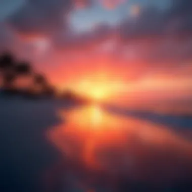 Vibrant Sunset at Mamzar Beach Sunset view over Mamzar Beach reflecting vibrant colors