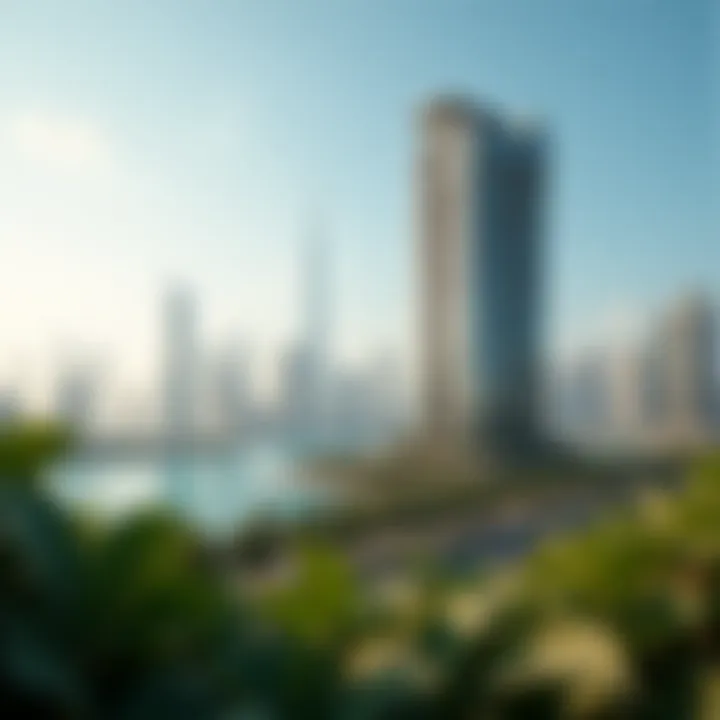 A panoramic view of Dubai's skyline featuring Tameem House Building