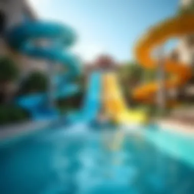 Innovative Water Slides and Relaxation Areas Beautifully designed water slides and relaxation areas in the park