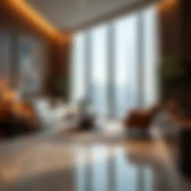 Luxurious Interior of Burj Khalifa Flat Interior of a luxury flat in Burj Khalifa highlighting modern design
