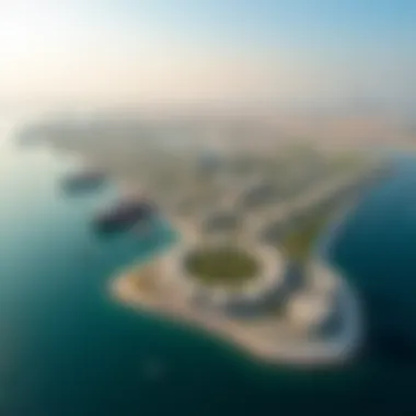 Aerial Perspective of Mina Jebel Ali Aerial view of Mina Jebel Ali showcasing the port and surrounding infrastructure