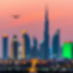 Skyline of Dubai showcasing real estate developments