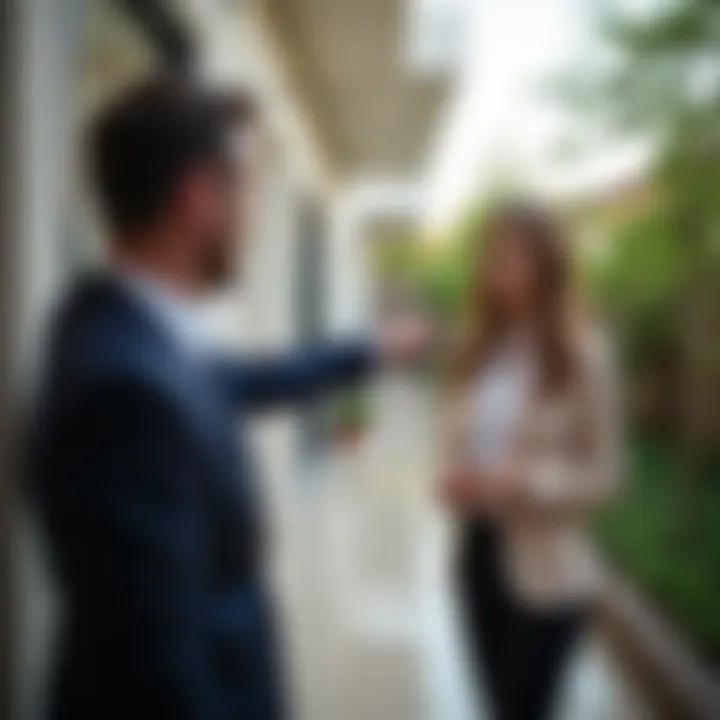 A real estate agent conducting a property tour