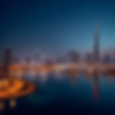 The Enchanting Dubai Skyline during Ramadan Nights Dubai skyline illuminated during Ramadan nights