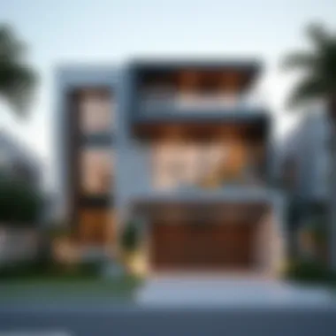 Modern Architecture of Shamsa Townhouse Exterior view of Shamsa Townhouse showcasing modern architecture