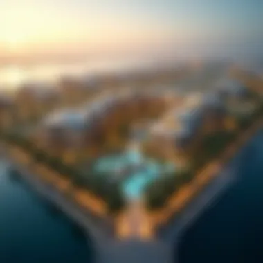 Aerial View of Sobha Realty Developments Aerial view of Sobha Realty developments in Dubai.