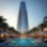 Exterior view of Sofitel The Obelisk Dubai showcasing its stunning architecture