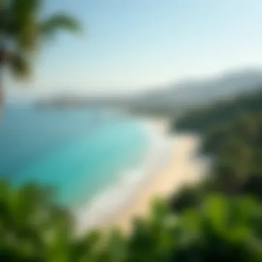 Idyllic Fujairah Beach A serene beach in Fujairah, surrounded by lush greenery and crystal-clear waters