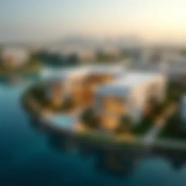 Strategic Location of Tameem House in Dubai Aerial view of Dubai highlighting the strategic location of the Tameem House