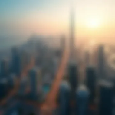 Dubai Skyline with Residential Developments Aerial view of Dubai skyline highlighting residential developments