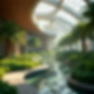 Architectural Details of Abu Dhabi's Hanging Gardens Close-up of unique architectural details of a hanging garden in Abu Dhabi