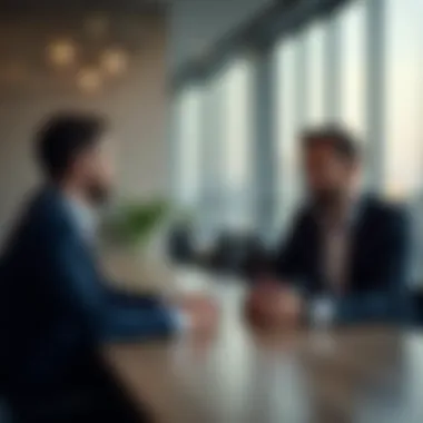 Broker-Client Discussion A commercial broker discussing a property deal with clients