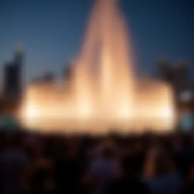 Audience Captivated by the Fountain Display Crowd enjoying the Burj Khalifa Fountain show