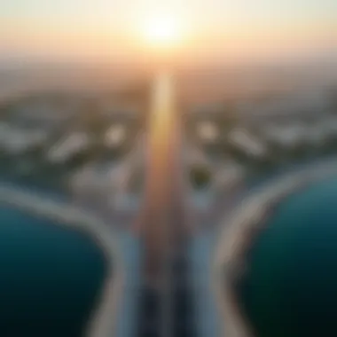 Aerial Perspective of Dubai Production City Aerial view of Dubai Production City showcasing its layout and architecture